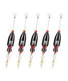 Booms Fishing CRR Carolina Ready Rigs 5pcs Kit - Bass Fishing Saltwater Brass Pre Rigged Carolina Rigs with Bullet Weights and Carolina Keeper - 4 Sizes Available (1/4oz, 1/2oz, 3/4oz, 1oz) - Black_1/2oz_5pack - Buy Online on SooperMarket.com