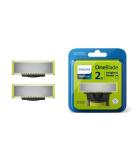 Philips OneBlade 2 stainless steel Replacement Blades for Face compatible with all OneBlade beard trimmers body groomers electric razors (Model QP220/50) 2x Original Blades - Buy Online on SooperMarket.com