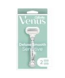 Gillette Venus Deluxe Smooth Sensitive Women's Razor Handle + 2 Blade Refills 0.075Count - Buy Online on SooperMarket.com