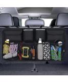 URAQT Car Boot Organiser Waterproof Kick Mats Car Organiser Seat Back Protectors Multi-Pocket Children's Travel Storage Durable Foldable Cargo Net Storage for Car Backseat Cover Black 87x45cm - Buy Online on SooperMarket.com