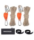 Hikeman Camping Rope with Ratchet Pulley | Adjustable Guy Lines for Tent, Canopy, Kayak & Grow Light | Khaki - Buy Online on SooperMarket.com
