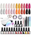 VANREESA Gel Nail Polish Kit with 36W UV Lamp - 12 Autumn Colors, Manicure Tools, Soak Off Gel, Starter Kit for Women - Aurantium, Lilac, Baby Pink - Gift for Her - Buy Online on SooperMarket.com