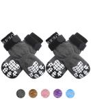 Pupeck 2 pairs double -sided anti -slip dog socks with adjustable straps for indoor use - dog shoes pfot protection summer paw paws protection traction control socks on hardwood base large (2 pair) gray - Buy Online on SooperMarket.com