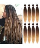 Leeven 26 Inch Pre Stretched Braiding Hair 8 Packs Yaki Braiding Hair Extensions for Box Braids Ombre Crochet Braids Hot Water Setting Pre Stretched Braiding Hair Extensions EZ Braids 1B/30/27# 26 Inch (Pack of 8) 1B/30/27# - Buy Online on SooperMarket.com
