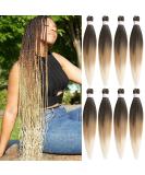 Leeven 8 Packs Pre Stretched Braiding Hair 26 Inch Yaki Texture Ombre Brading Hair Extensions for Box Braids Kanekalon Hair Fiber Crochet Hair Extensions for Braiding /26 Inch 1B/27/613# 26 Inch (Pack of 8) 1B/27/613# - Buy Online on SooperMarket.com