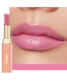 Oulac Warm Pink Lipstick - Moisture Shine Hydrating Lipstick & Tinted Lip Balm for Dry Lips Medium Coverage Lip Colour | Juicy Look Glossy Finish Vegan Cruelty-Free First Love (07) - Buy Online on SooperMarket.com