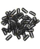 50 pieces hair extensions clips black hair clips hair extension clips braided 6 teeth and shape metal silicone wig hair extension clip for women wigs - Buy Online on SooperMarket.com