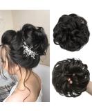 JJStar Large Black Hair Part with Rubber Band - Perfect for Updos Messy Buns & Ponytails | Hair Extensions for Women & Girls - Buy Online on SooperMarket.com