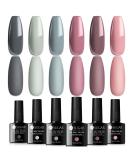 Ur Sugar UV Nailack/Shellac Set 6 Geln gel Colors Nude Gray Color Gel For Rosa Gellack Nail Design Sets Bride Wedding Topic/Valentine's Day Gel for Manicure Nail Design - Buy Online on SooperMarket.com