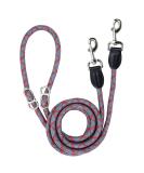 Adjustable 2.6m Dog Leash - Reflective Multifunctional Nylon for Walking Running & Training - Red & Gray - Buy Online on SooperMarket.com