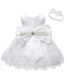 LZH Baby Girls Lace Dress Bowknot Flower Dresses Wedding Pageant Baptism Christening Tutu Gown 0-24 Months 6-12 Months White - Buy Online on SooperMarket.com