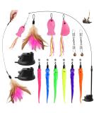 winbarry Cat Feather Toys Interactive Cat Toys 13 Pcs Cat Toys for Indoor Cats Adult Interactive Cat Toys for Indoor Cats Kitten to Keep Cat from Getting Bored - Buy Online on SooperMarket.com