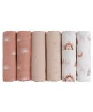 GLLQUE BAY MUSSENINGS FOR BABIS 70 cm x 70 cm 6-person pack of cotton absorbent and breathable and ideal for cleaning wiping and covering newborn coffee 6-pack - Buy Online on SooperMarket.com