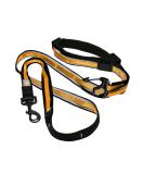 Kurgo Quantum 6-in-1 Dog Leash | Multi-Use Hands-Free Dog Lead for Walking & Running | Adjustable | Black/Orange - Buy Online on SooperMarket.com