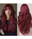 Long Natural Wave Red Wigs for Women | Cosplay Party Synthetic Hair Wigs with Bangs - Shop Internationally! - Buy Online on SooperMarket.com
