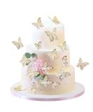 Blumomon 30pc 3D Butterfly Cake Toppers - Gold Rimmed Decorations for Weddings Baby Showers Birthdays & Parties - Buy Online on SooperMarket.com