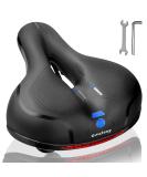 Gincleey Comfort Bike Seat for Women Men,Wide Bicycle Saddle Replacement Memory Foam Padded Soft Bike Cushion with Dual Shock Absorbing Universal Fit for Indoor/Outdoor Bikes with Reflect A-Blue - Buy Online on SooperMarket.com