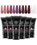 Modelones Polygel Nail Set - 6 Colors (Nude Pink Purple) | Quick Extension & Nail Art for Starters | Elegant Purple 15ml - International Shipping - Buy Online on SooperMarket.com
