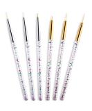 6 Pieces Makeup Brush Line Fine Point Eyeliner Brush Eye Makeup Gel Eyeliner Brush Eyeliner Brush Applicators Cosmetic Eye Wands Eyeliner for Water Activated Eyeliner Makeup Tool (Gold, Silver) - Buy Online on SooperMarket.com