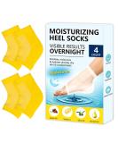 Moisturizing Gel Heel Socks - 2 Pairs for Cracked Feet Care | Night Treatment for Dry Heels | Spa Socks for Men & Women - Yellow Regular - Buy Online on SooperMarket.com