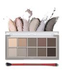 Erinde 10 Colors Eyeshadow Palette, Matte Black Grey Eyeshadow, Ultra-Blendable, High Pigmented, Long Lasting, Neutral Nude Eye Makeup Palette with Professional Brush, Suitable for Older Women #04 04#Cement color - Buy Online on SooperMarket.com