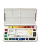 Jerry Q Art 24 Assorted Water Colors Travel Pocket Set- Quality Refillable Water Brush with Sponge - Easy to Blend Colors - Built in Palette - Perfect for Painting On The Go JQ-124 - Buy Online on SooperMarket.com