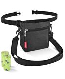 AEMIAO Dog Treat Pouch Dog Treat Bag Magnetic Closure Puppy Training Bag with Removable Liner Hands-Free Snack Bag for Dog with Adjustable Waist & Shoulder Belt 2 Roll of Poop Bags for Free Dark Grey - Buy Online on SooperMarket.com