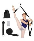 Maoxintek Yoga Belt Leg Extensor - Fitness Stretch Band for Dance Ballet & Gymnastics - Long Cotton Loop with Door Anchor - Black - Buy Online on SooperMarket.com
