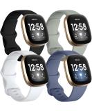 Getino Compatible with Fitbit Sense/ Sense 2 Bands/ Versa 4/ Versa 3 Bands Women Men  Silicone Sport Accessories  Band for Fitbit Sense/ Sense 2/ Versa 4/ Versa 3  Small Black/ Bluegray/ Gray/ White Small 5.8"-7.6" Black/Bluegray/Gray/White - Buy Online on SooperMarket.com