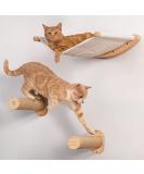 7 Ruby Road Cat Hammock Wall Mounted Cat Shelf with Two Steps - Cat Wall Shelves and Perches for Sleeping, Playing, Climbing, and Lounging - Modern Cat Bed & Furniture for Large Cats or Kitty - Buy Online on SooperMarket.com