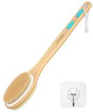 Metene Back Scrubber for Shower Shower Brush for Exfoliating Skin and A Soft Scrub Double-sided Body Brush Head for Wet or Dry Brushing Long Wooden Handle Cleans the Body Easily - Buy Online on SooperMarket.com