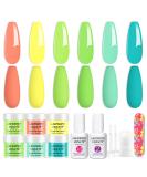 Lavender Violets 12 Pcs Dip Powder Nail Kit Spring 2 Summer Colours Lemon Yellow Light Pink Neon Green Blue Dipping Powder Liquid Set 2 in 1 Base & Top Coat Activator Nail Art Manicure M211 Neon Yellow Green - Buy Online on SooperMarket.com