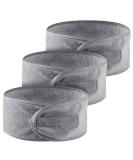 Queta Adjustable Hair Band for Makeup - Terry Cloth Cosmetic Headband Set (3pcs) - Gray - Hair Protection with Velcro Fastener - Buy Online on SooperMarket.com