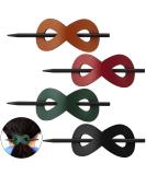 4 Pieces Leather Hair Barrette with Stick 8 Shape Ponytail Clip Leather Hair Accessories for Women Hair Holder Clip Mother's Day Gift (Cute Color) - Buy Online on SooperMarket.com