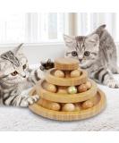 Interactive Cat Ball Track Toy with Removable Balls - 3-Layer Kitty Roller Tower for Mental and Physical Exercise | Fun DIY Circle Track for Kittens - Buy Online on SooperMarket.com