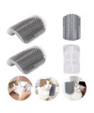 Cat Self Groomer Brushes with Catnip Wall Corner Groomers Soft Grooming Brush Scratcher and Brush for Short Long Fur Cats Softer Massage Toy for Kitten Puppy (2 Pack Grey) - Buy Online on SooperMarket.com