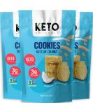 Keto Cookies with MCT Oil - Buttery Coconut Flavor | Low Carb, Gluten Free Snacks | Perfect for Atkins, Diabetic, and Keto Diets | High Fat Bomb for Ketosis | 3 Pack of 2.26oz Bites - Buy Online on SooperMarket.com