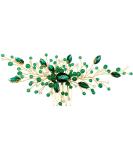 Bride Wedding Hair Comb Green Crystal Golden Bridal Hair Vine Piece Accessories for Women Girls Party Photography (Green) - Buy Online on SooperMarket.com