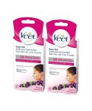 Veet Easy Gel Cold Wax Strips for Normal Skin - 20 Double Strips for 40 Applications - Up to 28 Days of Smooth Skin - Minimal Ingredients - Ideal for Face - Buy Online on SooperMarket.com