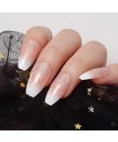 SIUSIO 240 Pcs Ombre French Coffin Nails - Full Cover UV Top Coat Acrylic Nail Art Tips Set (Holo Glitter) - Ship Worldwide - Buy Online on SooperMarket.com