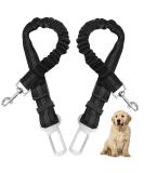 Nutabevr 2 piece of dog belt for the car length of adjustable dog clasp strap with elastic jerk damping and strong carabiner safety belt dog safety dishes for all dogs and cats - Buy Online on SooperMarket.com