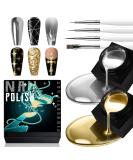 2x8ml Metallic Gel Nail Polish Kit - Glossy Mirror Silver & Gold Chrome Effect for Stunning Nail Art - Soak Off UV/LED DIY Manicure - Buy Online on SooperMarket.com