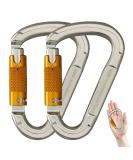 SOB Large Alloy Steel D-Ring Carabiner Clip - Heavy Duty Locking Carabiner for Hammock, Keychain, Camping & Hiking - Silver - Buy Online on SooperMarket.com