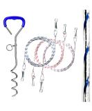 2 X 1.5m REFLECTIVE Dog Chains for Outside Tie Out Cable for Dogs Tether Steel Spiral Heavy Duty Ground Spike Stake (45cm) Dog Tether Outdoor Dog Camping Accessories Dog Lead Hook (Blue Reflective) Blue (Reflective) - Buy Online on SooperMarket.com