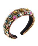Rhinestone Padded Headband Baroque Crystal Embellished Hairbands Colorful Beaded Headbands Fashion Bejewelled HairHoop Accessory for Women Girls - Buy Online on SooperMarket.com