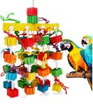 Mqupin chewable bird parrot toys natural colored wooden block tearaway bird toys cage hanging foraging parrot toys suitable for climbing budgies papage toys s-10inches - Buy Online on SooperMarket.com