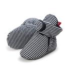 EDOTON Unisex Newborn Winter Boots - Warm Stripe Booties for 0-6 Months - Non-Slip Sole & Adjustable Socks - Black Stripe - Buy Online on SooperMarket.com