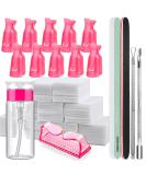 Fandamei nail polish remover tools set nail clips caps pink 500 pieces cotton pads for gelails nail shaver stainless steel 2 pieces of nail file pink nail brush 100ml empty pump donor bottle - Buy Online on SooperMarket.com