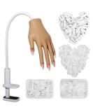 Silicone Practice Hand for Acrylic Nails with 200PCS Nail Tips - Flexible Fake Nail Mannequin Hand for Nail Practice - Buy Online on SooperMarket.com