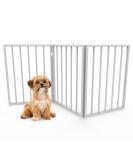 Petmaker 24-Inch White Wooden Indoor Dog Gate - Freestanding Accordion Style Fence for Doorways, Stairs or House - Buy Online on SooperMarket.com